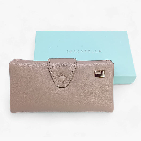 Chrisbella Beige Leather Purse