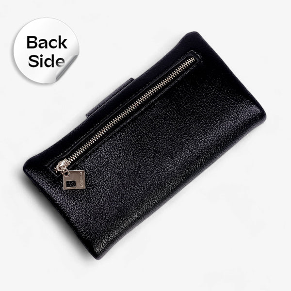 Chrisbella Black Bi-Fold Leather Purse