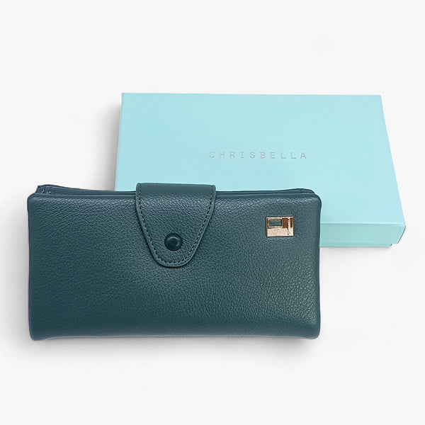 Chrisbella Pine Green Leather Purse