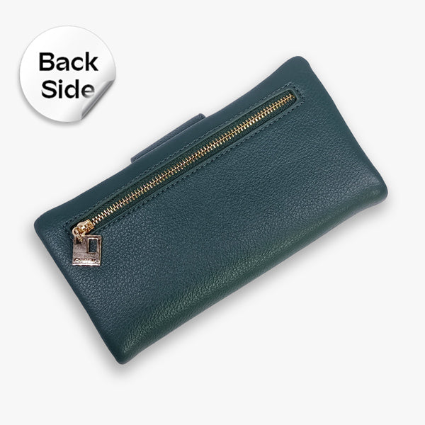 Chrisbella Pine Green Leather Purse