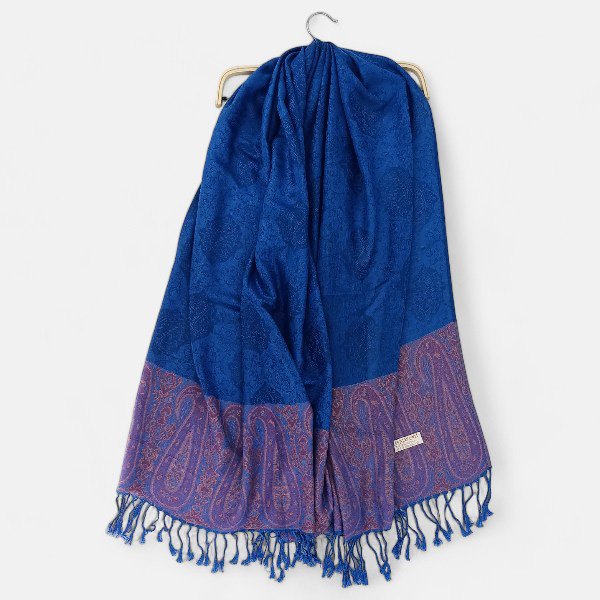 Elegant Soft Pashmina Scarf with Peacock Design