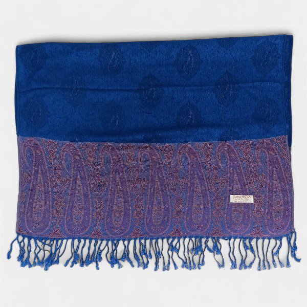 Elegant Soft Pashmina Scarf with Peacock Design