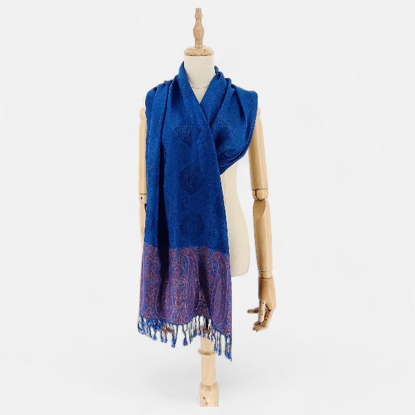 Elegant Soft Pashmina Scarf with Peacock Design