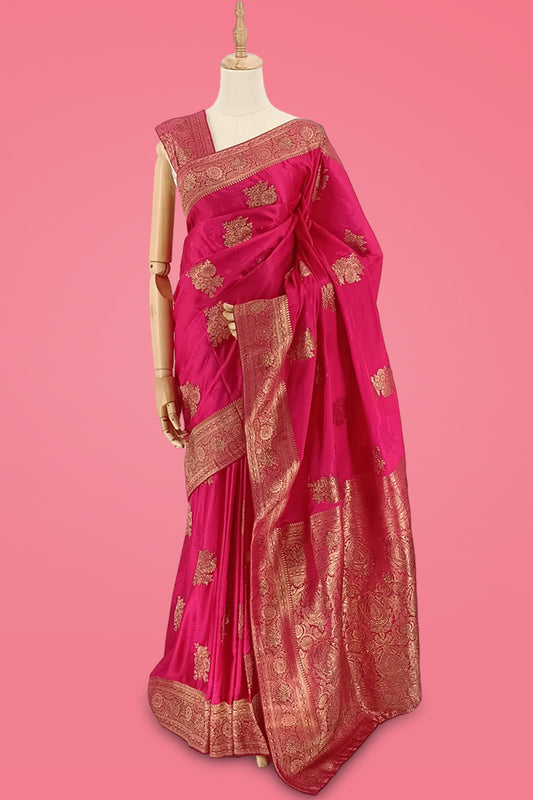 Rani Pink Banglori Silk Saree