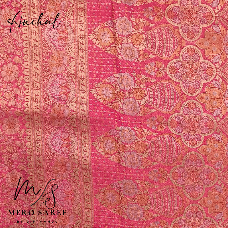 Regal Rani Pink Kanjivaram Banarasi Silk Elegance