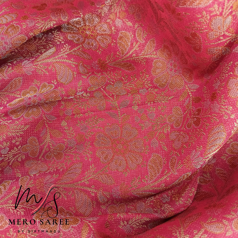 Regal Rani Pink Kanjivaram Banarasi Silk Elegance