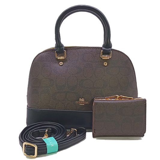 Black Chrisbella Handbag Set with Mini Wallet