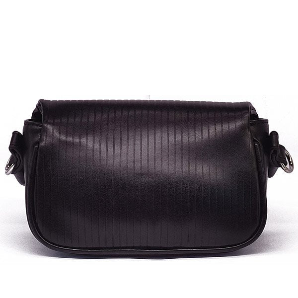 Chic Black Shoulder Bag with Trendy Details